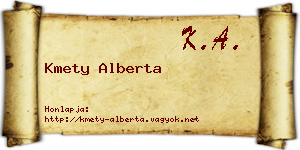Kmety Alberta névjegykártya